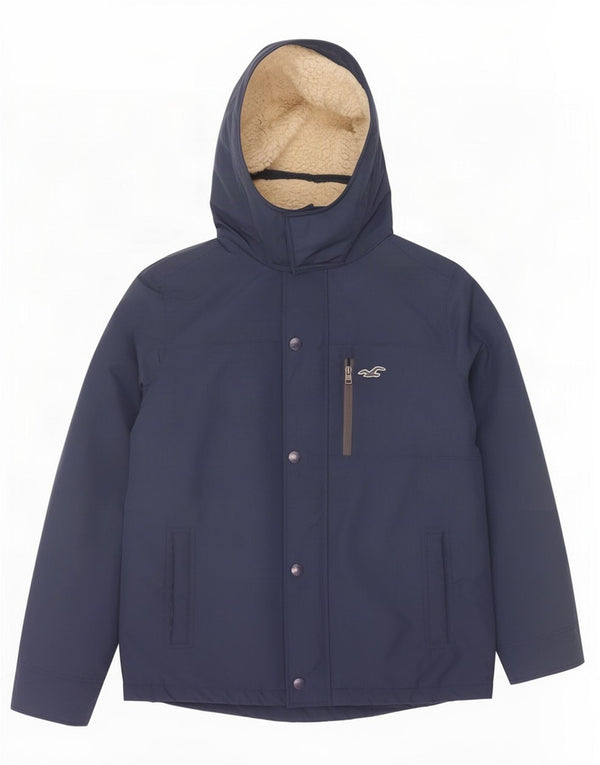 Hollister Ανδρικό μπουφάν Sherpa UK 40 Large Navy Blue Polyester