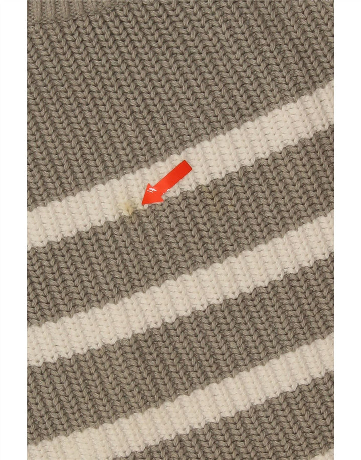 Marks & Spencer Γυναικείο πουλόβερ με λαιμόκοψη UK 10 Small Grey ριγέ