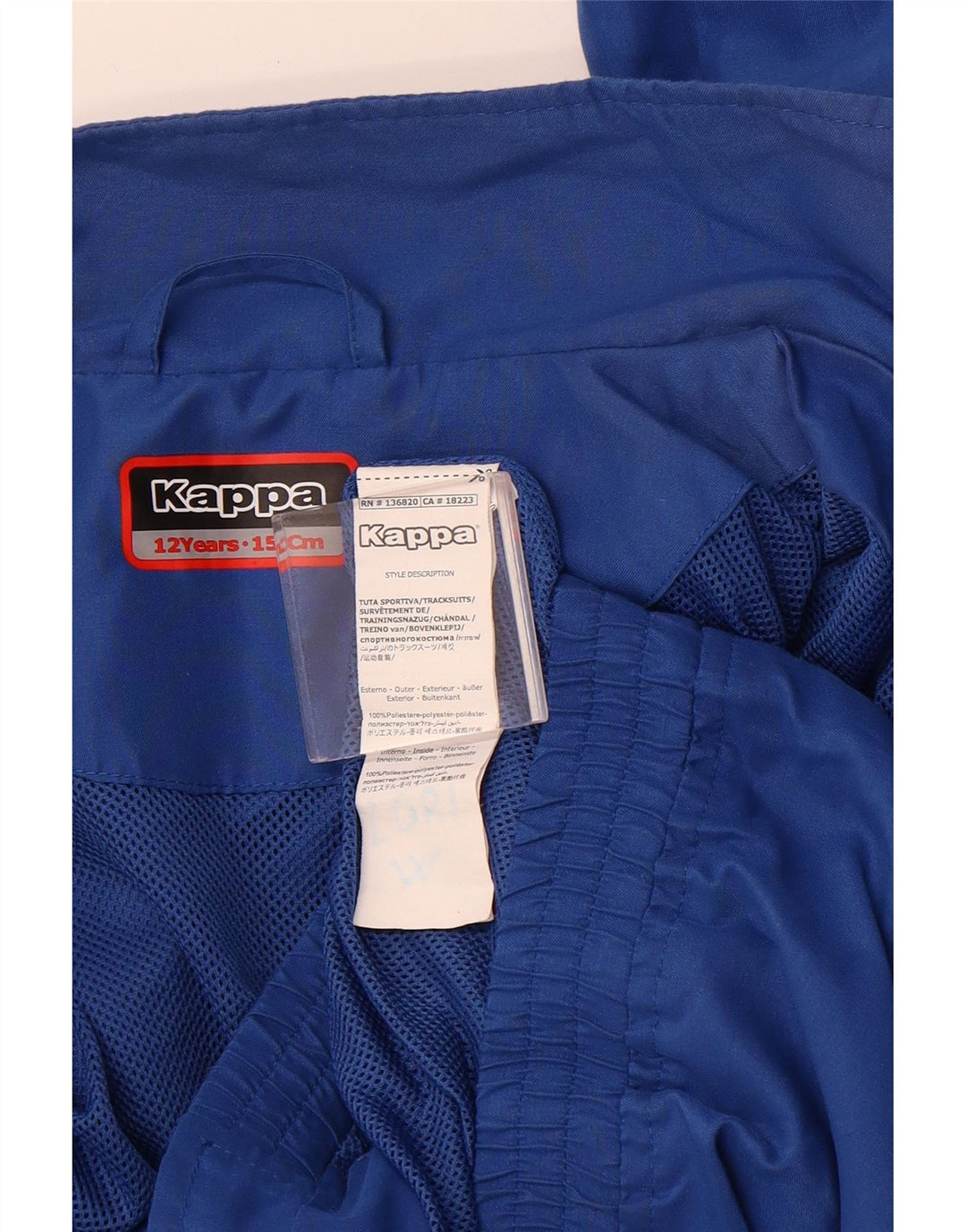 KAPPA Boys As Roma Graphic Tracksuit Top Jacket 11-12 Years Blue Polyester
