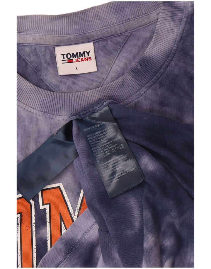 Ανδρικό γραφικό μπλουζάκι TOMMY HILFIGER Μπλούζα μεγάλη μπλε γραβάτα βαμβακερή