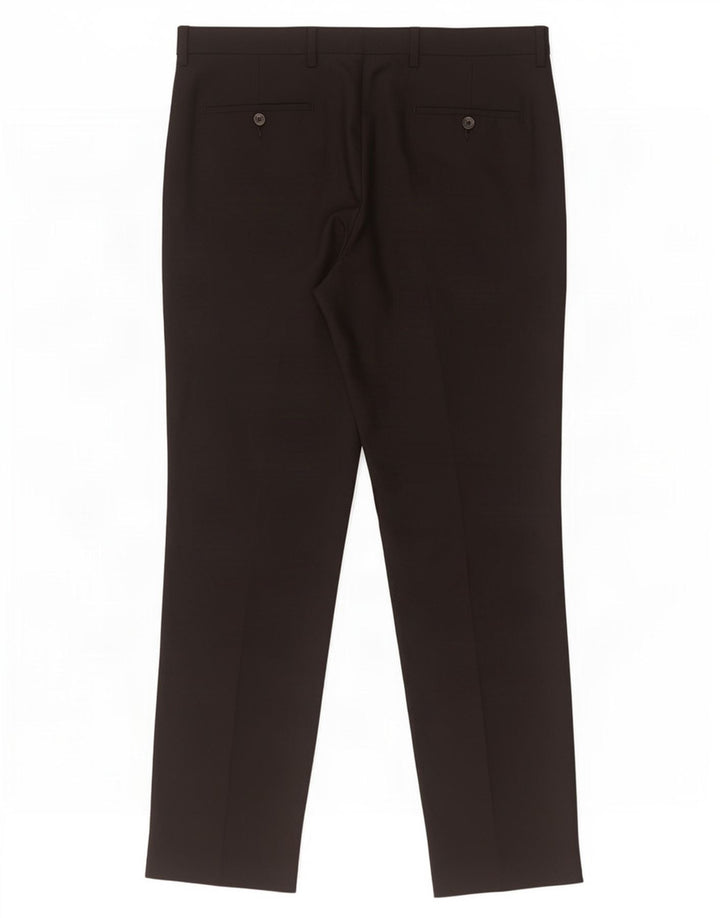 Marks & Spencer Ανδρικό παντελόνι Chino με κανονική εφαρμογή W36 L33 μαύρο πολυεστέρα