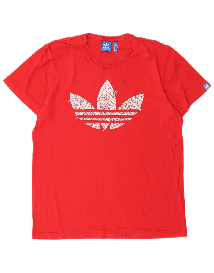 Ανδρικό γραφικό T-Shirt Adidas Top Μεσαίο κόκκινο βαμβακερό