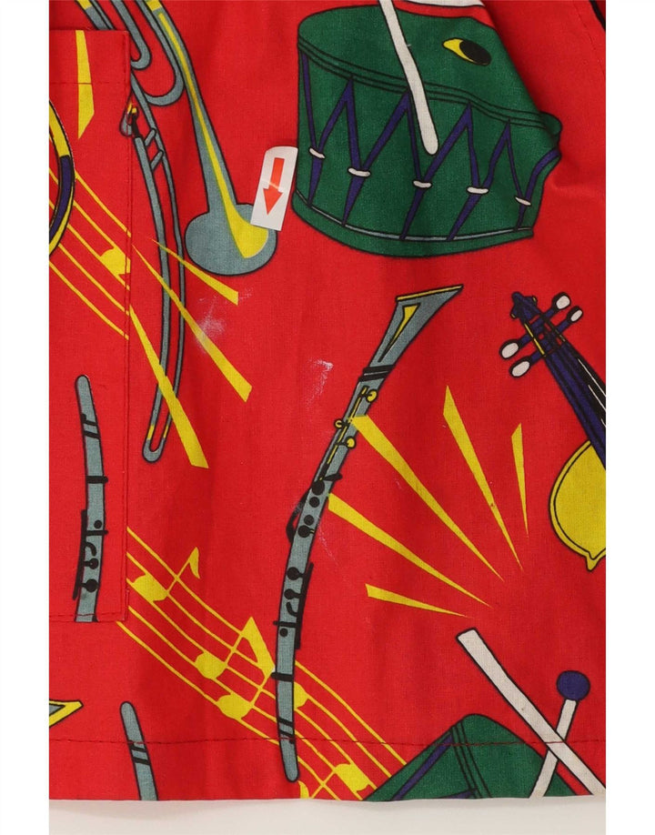 Vintage Γυναικείο Abstract Pattern διπλό παλτό EU 50 3XL κόκκινο βαμβακερό