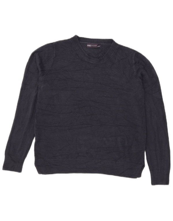 Marks & Spencer Γυναικείο πουλόβερ με λαιμόκοψη UK 12 Medium Navy Blue