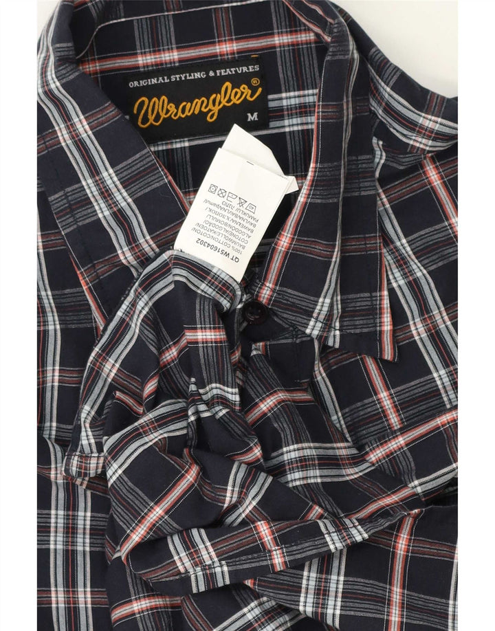 Ανδρικό πουκάμισο Wrangler με μεσαίο μπλε ναυτικό καρό βαμβακερό