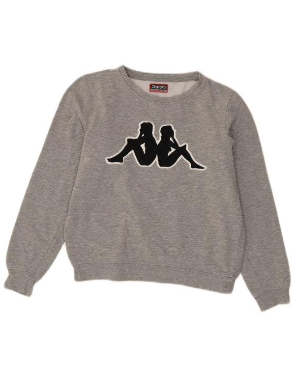 Γυναικεία γραφική μπλούζα υπερμεγέθη Kappa UK 10 Small Grey Cotton