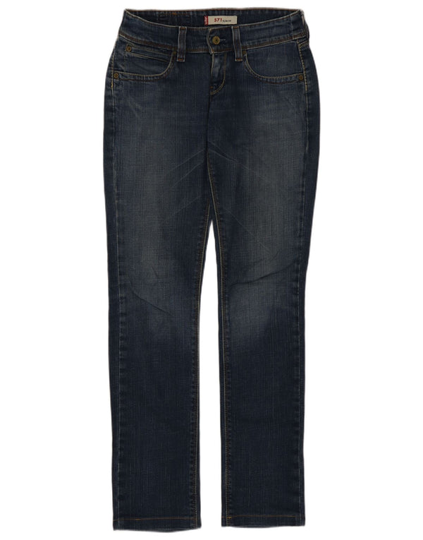 Levi's Womens 571 Slim Jeans W27 L31 Blue Cotton