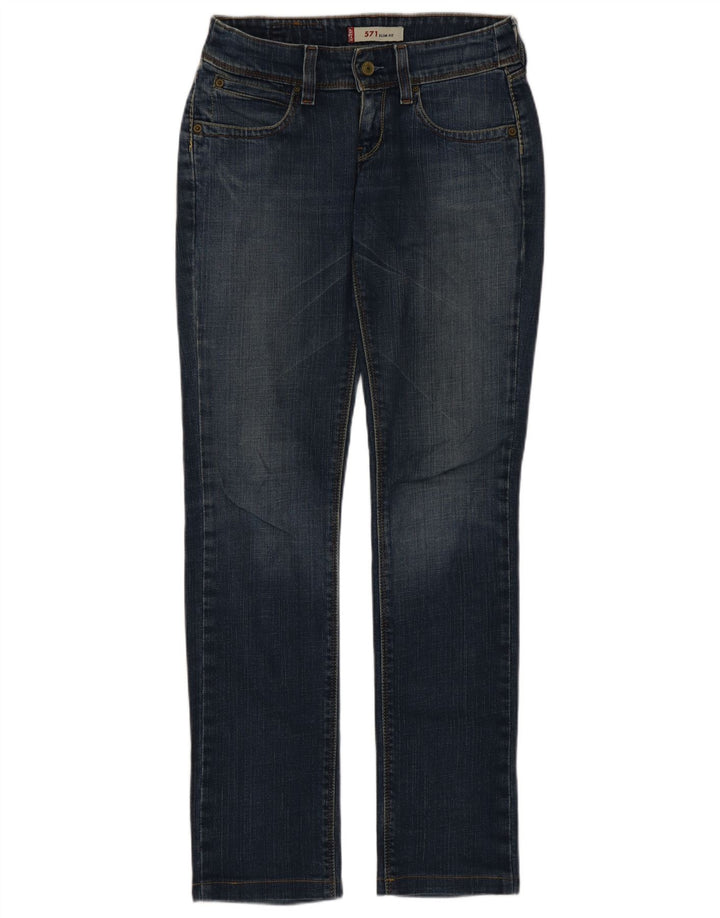 Levi's Womens 571 Slim Jeans W27 L31 Blue Cotton