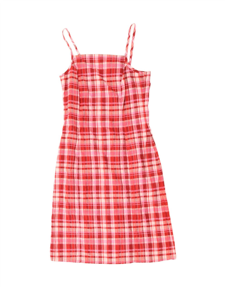 VINTAGE Γυναικείο Slip Dress UK 10 Small Pink Check