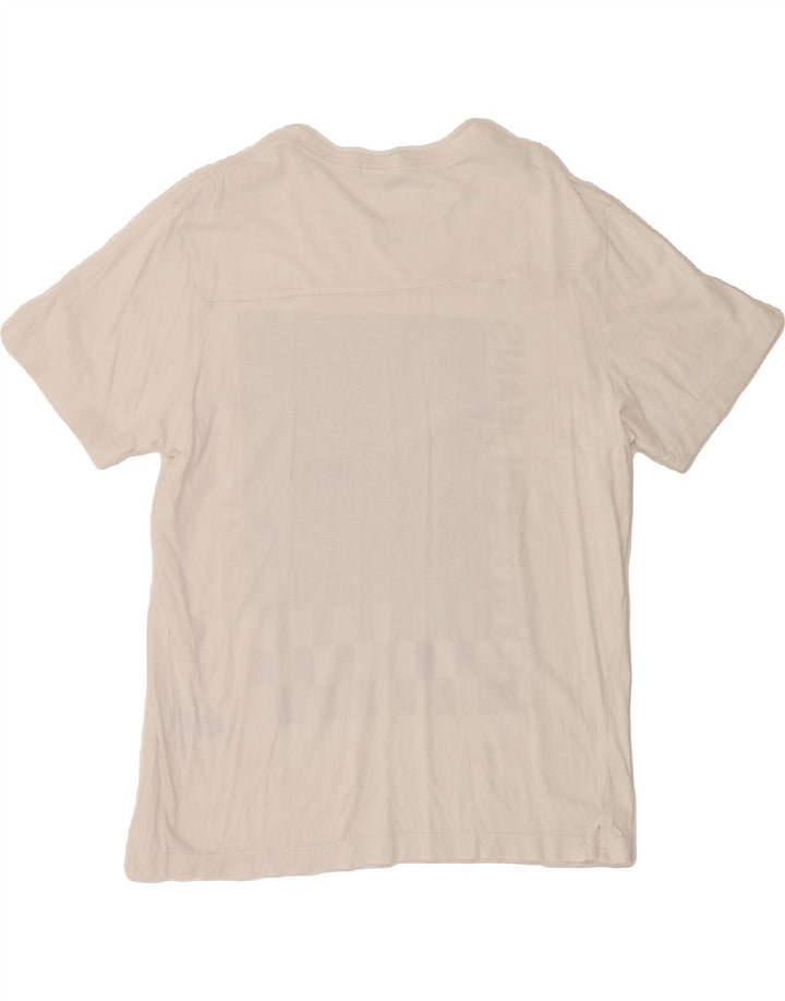 CALVIN KLEIN Mens Graphic T-Shirt Top Medium White Cotton Vintage Calvin Klein and Second-Hand Calvin Klein from Messina Hembry 