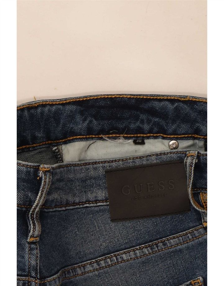 Guess Womens Distressed Slim Jeans W30 L29 Blue