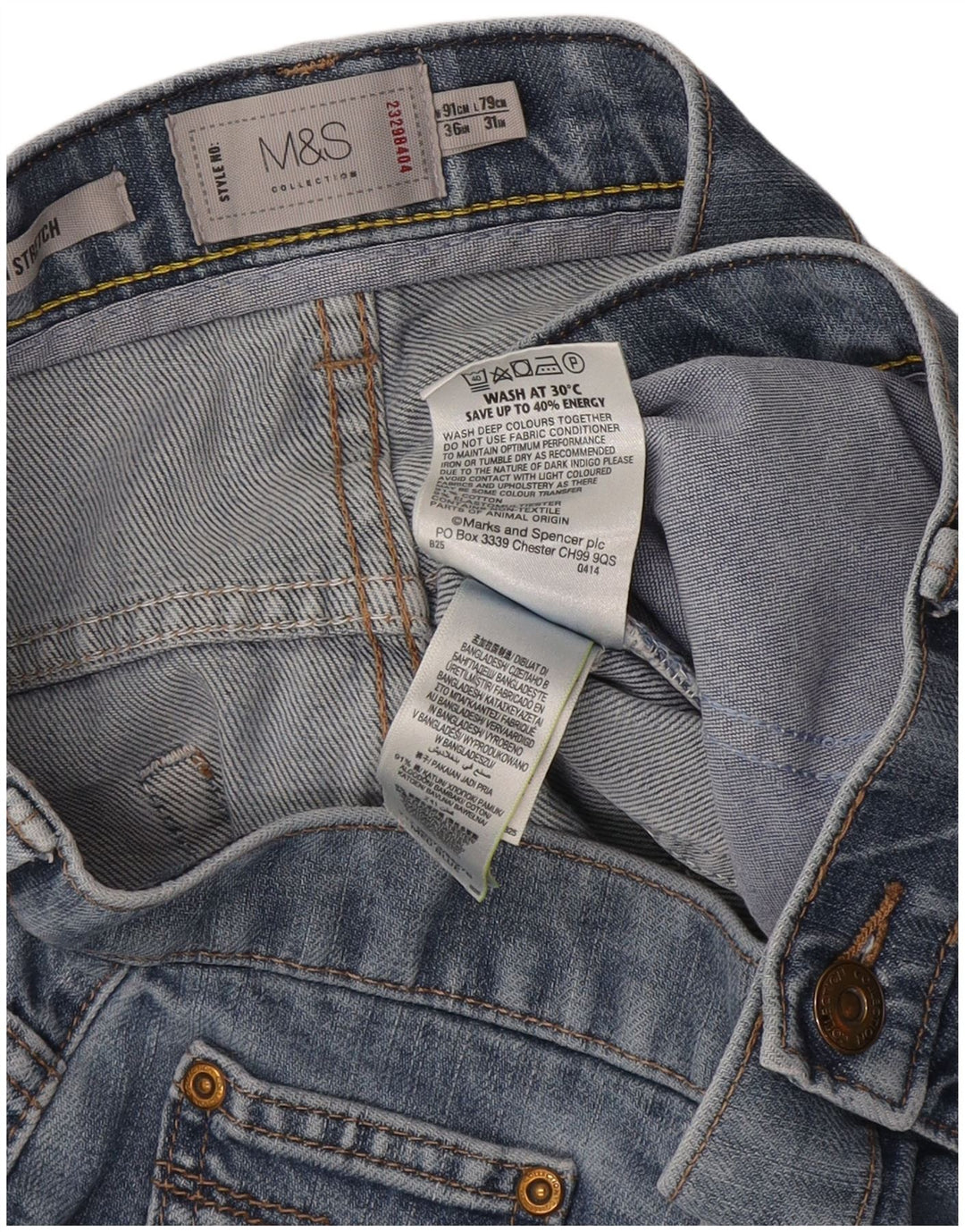Ανδρικό τζιν κανονικό ίσιο Marks & Spencer W36 L31 Μπλε βαμβακερό