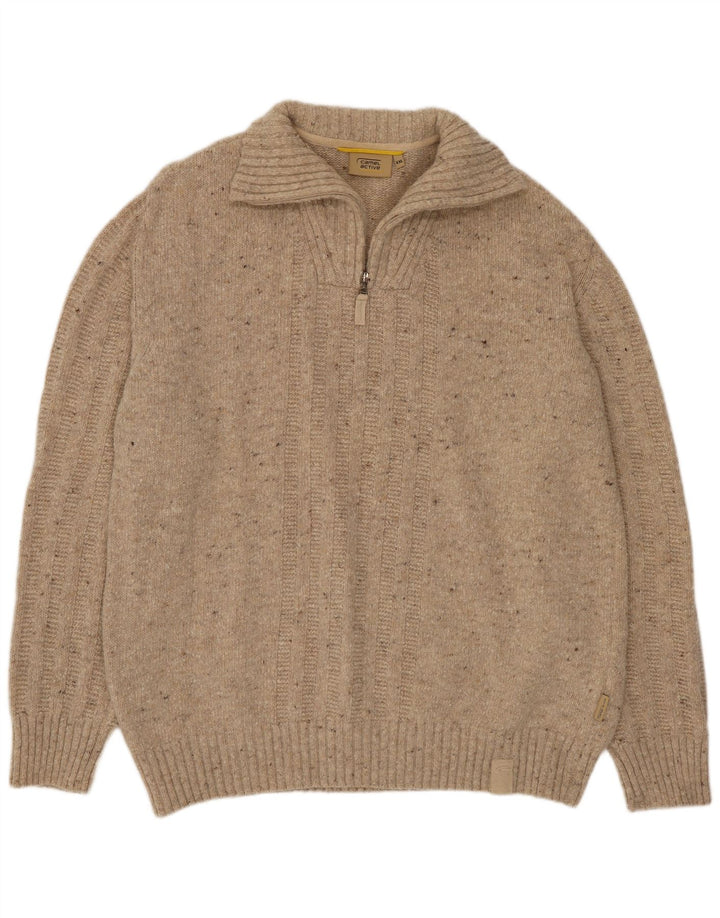 Camel Active Ανδρικό πουλόβερ με φερμουάρ 2XL μαλλί