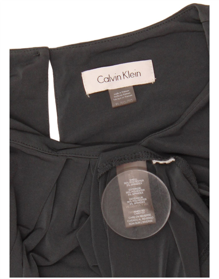 Calvin Klein Γυναικεία αμάνικη μπλούζα Crop Top UK 18 XL Grey Polyester