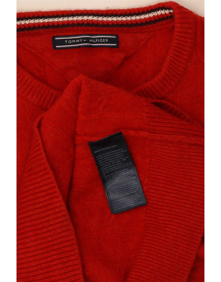 Γυναικείο πουλόβερ Tommy Hilfiger Crew Neck Jumper UK 14 Μεσαίο κόκκινο μαλλί