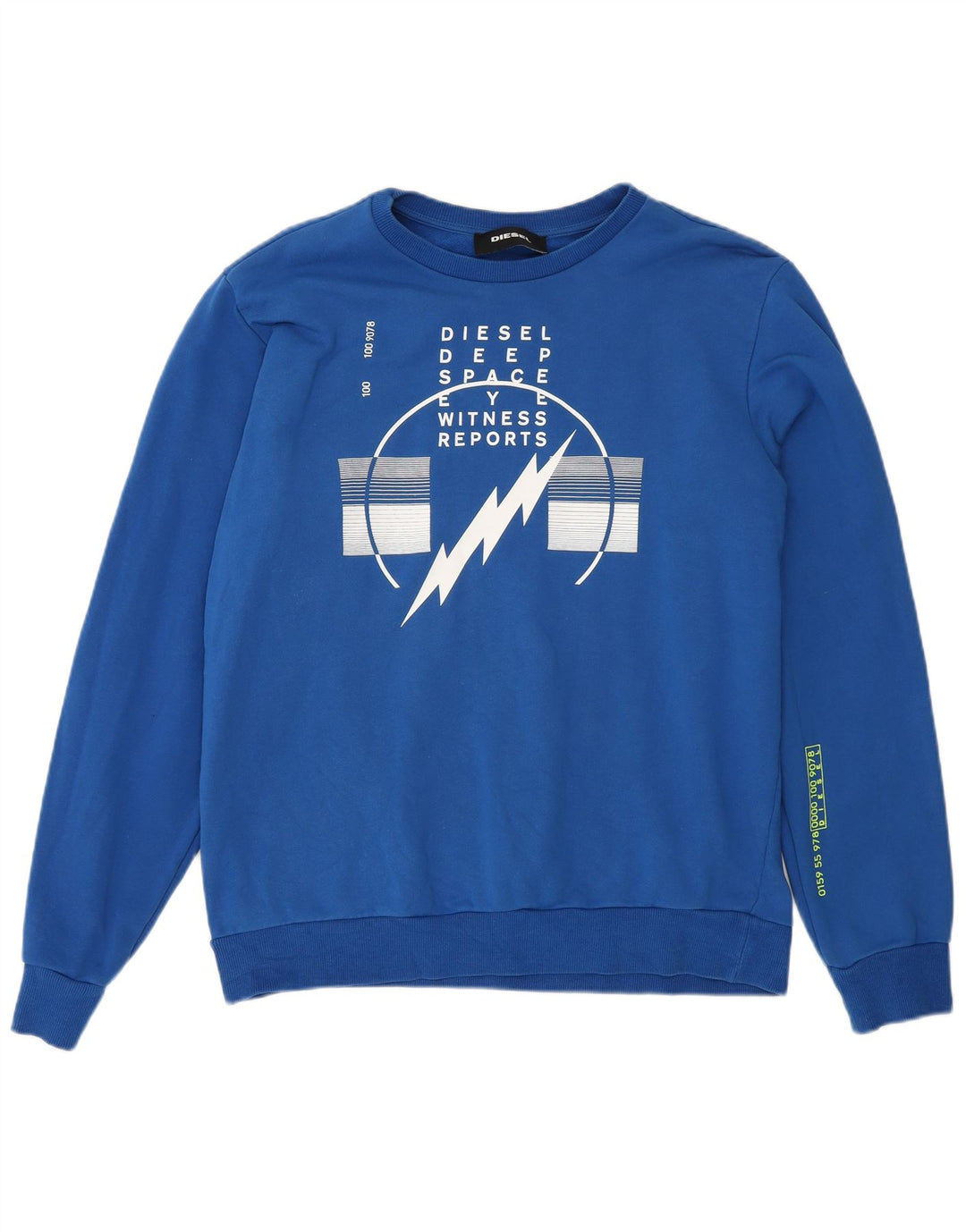 Diesel Ανδρικό Γραφικό Φούτερ Jumper Μεγάλο Μπλε Βαμβακερό