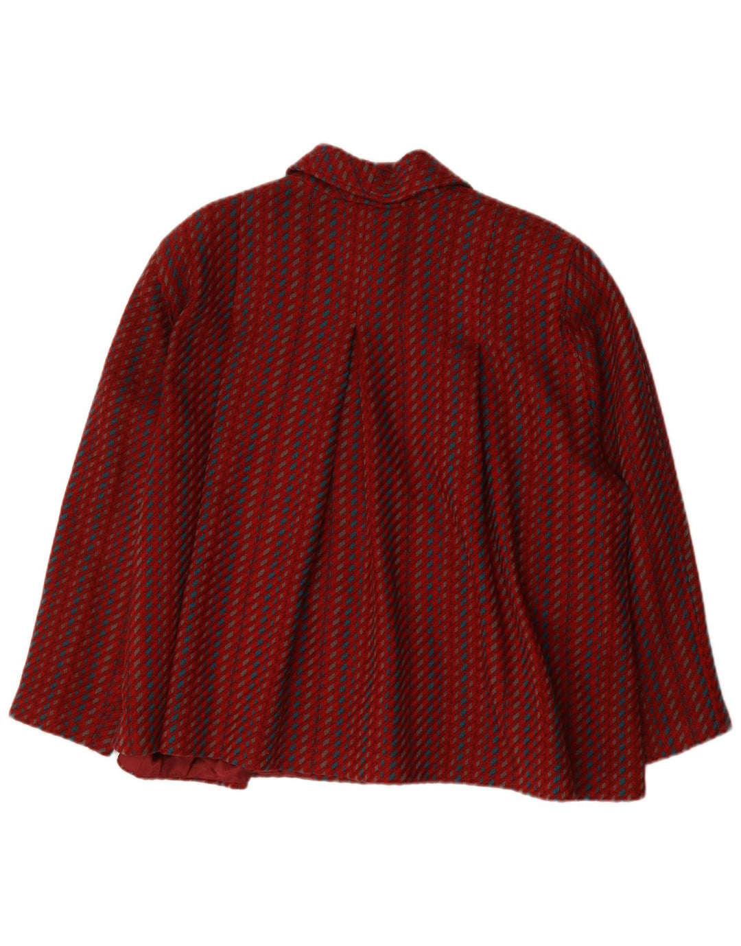 Vintage Γυναικείο Oversized Bomber Jacket IT 46 Μεγάλο κόκκινο ριγέ μαλλί