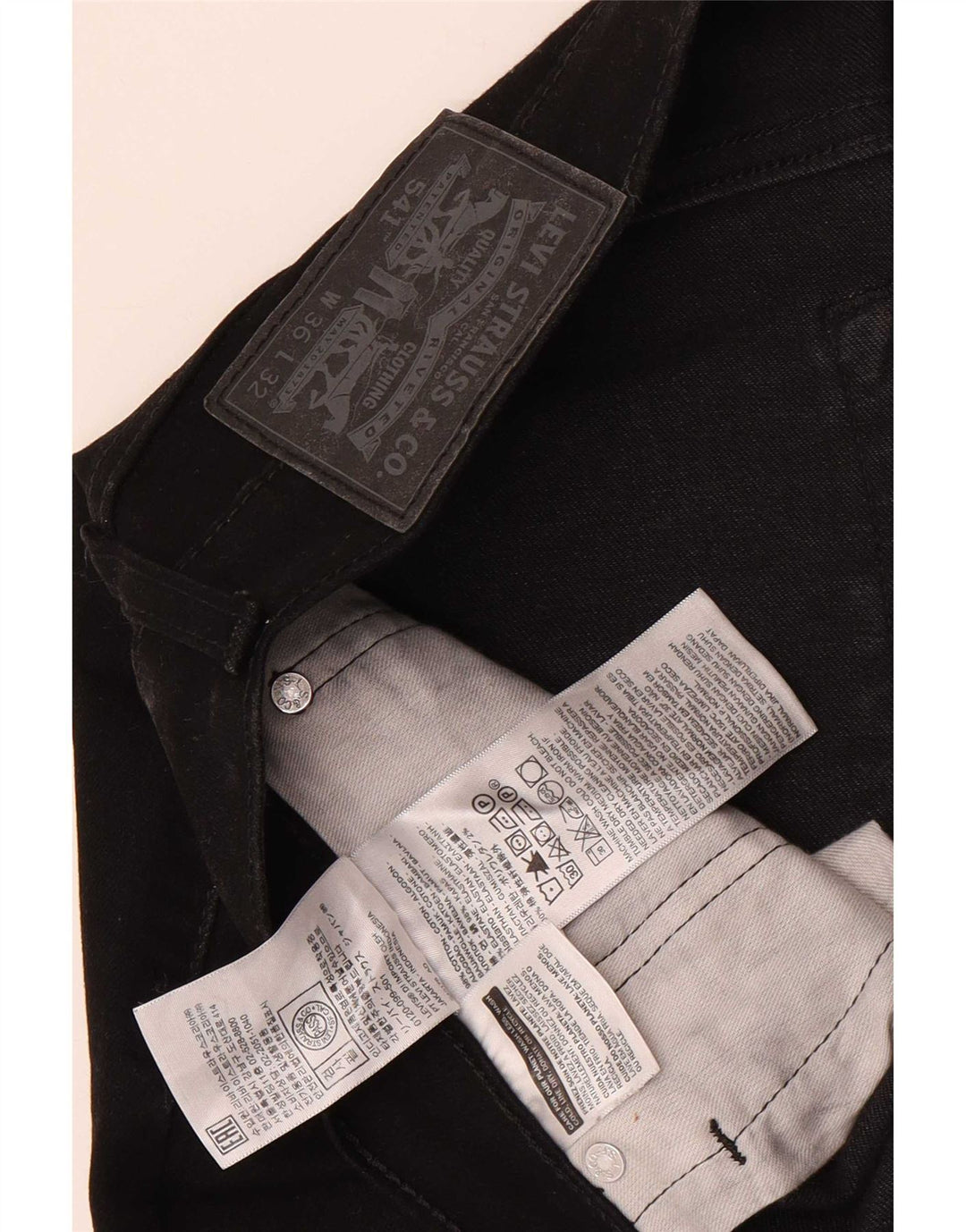 Levi's Mens 541 Tapered Jeans W36 L32 Μαύρο βαμβακερό