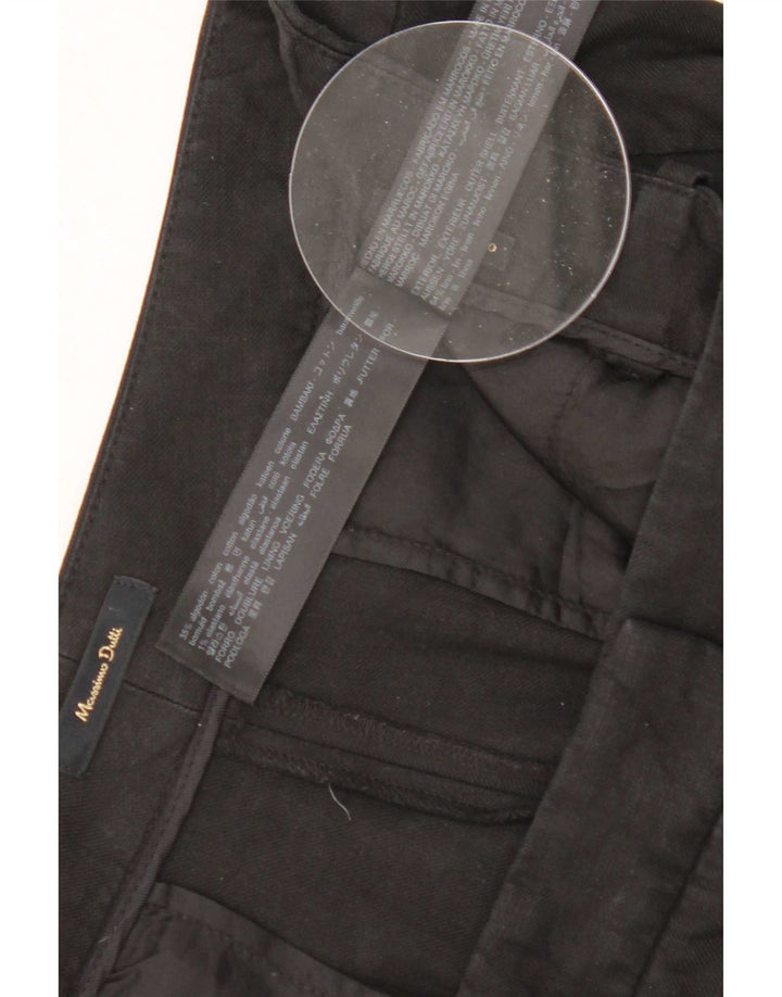 Massimo Dutti Γυναικείο Cropped Παντελόνι EU 40 Medium W30 L25 Μαύρο λινό