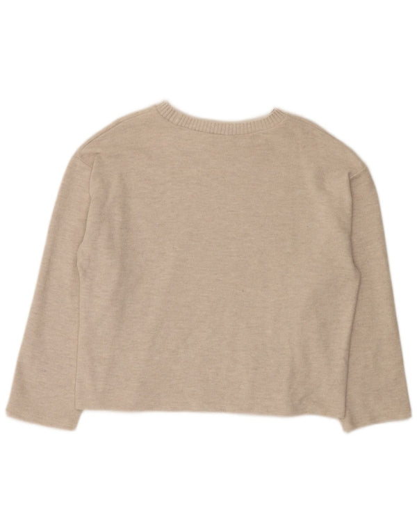 Zara Γυναικείο πουλόβερ με λαιμόκαυστο UK 16 Large Beige Polyester
