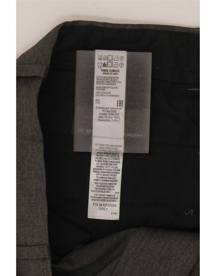 Marks & Spencer Ανδρικό παντελόνι Chino Slim Fit W34 L31 Grey Polyester