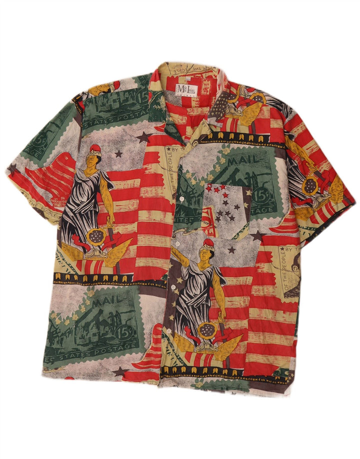 Vintage Ανδρικό πουκάμισο Abstract Pattern Μέγεθος 43/44 Μεγάλο Πολύχρωμο