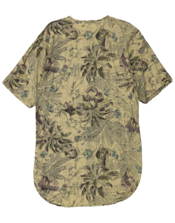 Vintage γυναικείο κοντομάνικο πουκάμισο UK 16 Large Green Floral