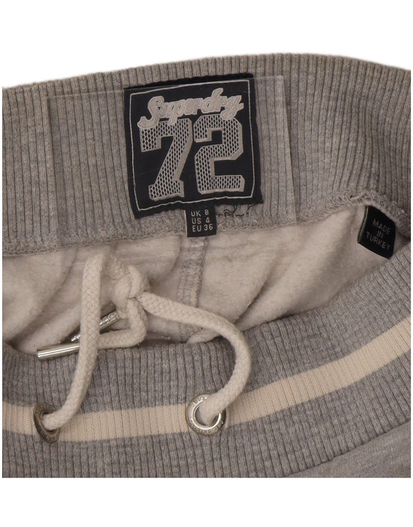 Superdry Womens Graphic Tracksuit Trousers Joggers UK 8 Small Grey