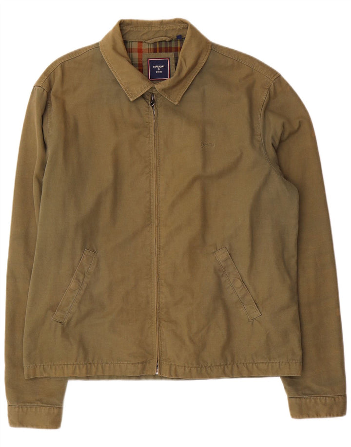 Superdry Ανδρικό Bomber Jacket UK 40 Large Khaki Cotton