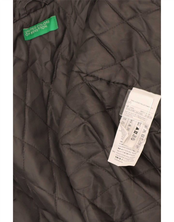 Benetton Γυναικείο Μπουφάν Parka με κουκούλα UK 40 μεγάλο γκρι βαμβακερό