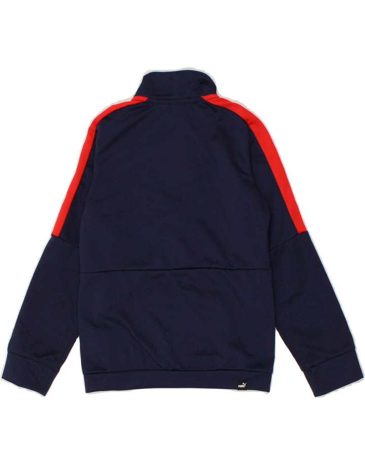 PUMA Boys Graphic Tracksuit Top Jacket 5-6 Years Navy Blue Colourblock Vintage Puma and Second-Hand Puma from Messina Hembry 