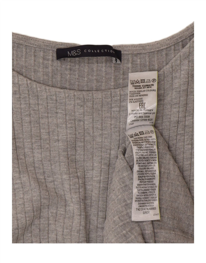 Marks & Spencer Γυναικείο Αμάνικο Bodycon Φόρεμα UK 12 Μεσαίο γκρι βισκόζη