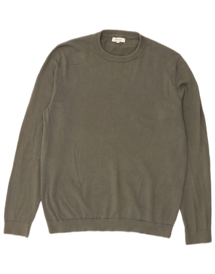 Ανδρικό πουλόβερ Reiss Crew Neck Jumper από μεσαίο χακί βαμβακερό