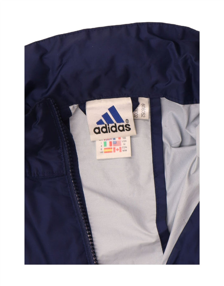 Ανδρικό γραφικό μπουφάν βροχής ADIDAS UK 40/42 Medium Navy Blue Polyamide