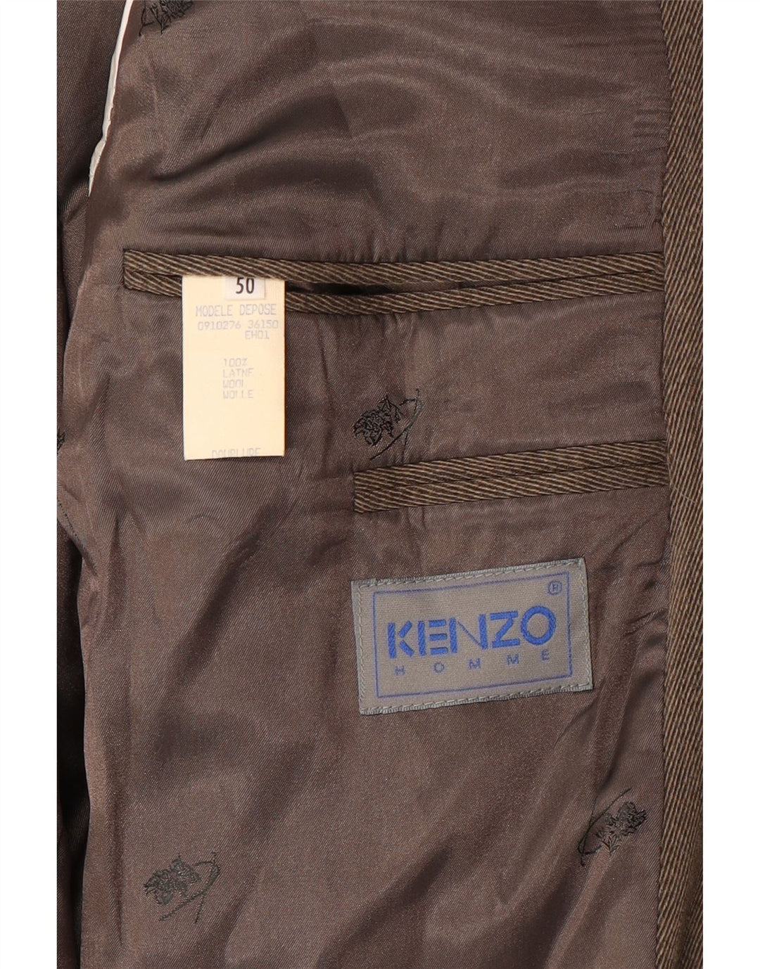 Kenzo Ανδρικό Μπουφάν Blazer με 3 κουμπιά IT 50 μεγάλο καφέ μαλλί