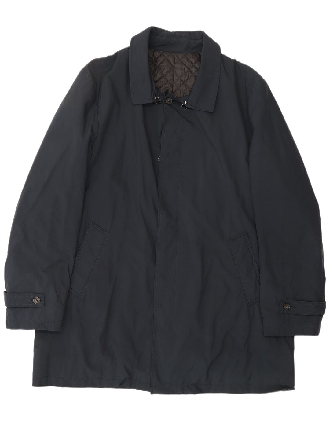 BORSALINO Ανδρικό Πανωφόρι IT 56 3XL Navy Blue Polyester Classic