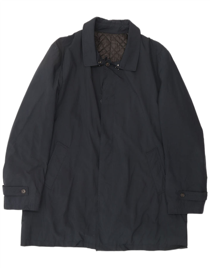 BORSALINO Ανδρικό Πανωφόρι IT 56 3XL Navy Blue Polyester Classic