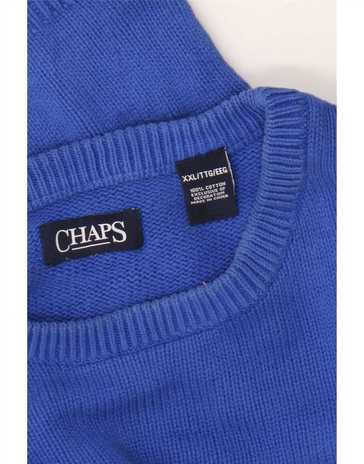 Ανδρικό πουλόβερ Chaps Boat Neck Jumper 2XL Μπλε βαμβακερό