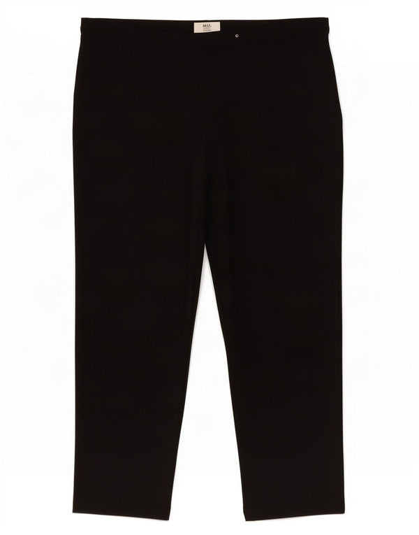 Marks & Spencer Γυναικείο ίσιο casual παντελόνι UK 20 2XL W40 L28 μαύρο