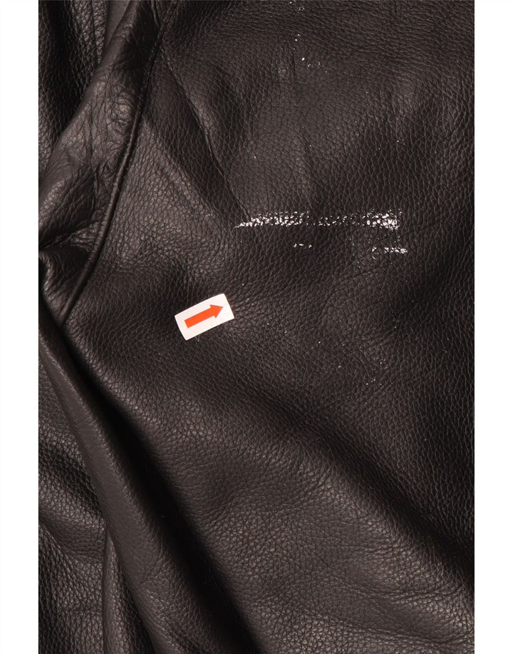 Akito Ανδρικό κωνικό δερμάτινο παντελόνι IT 46 Small W32 L32 Μαύρο