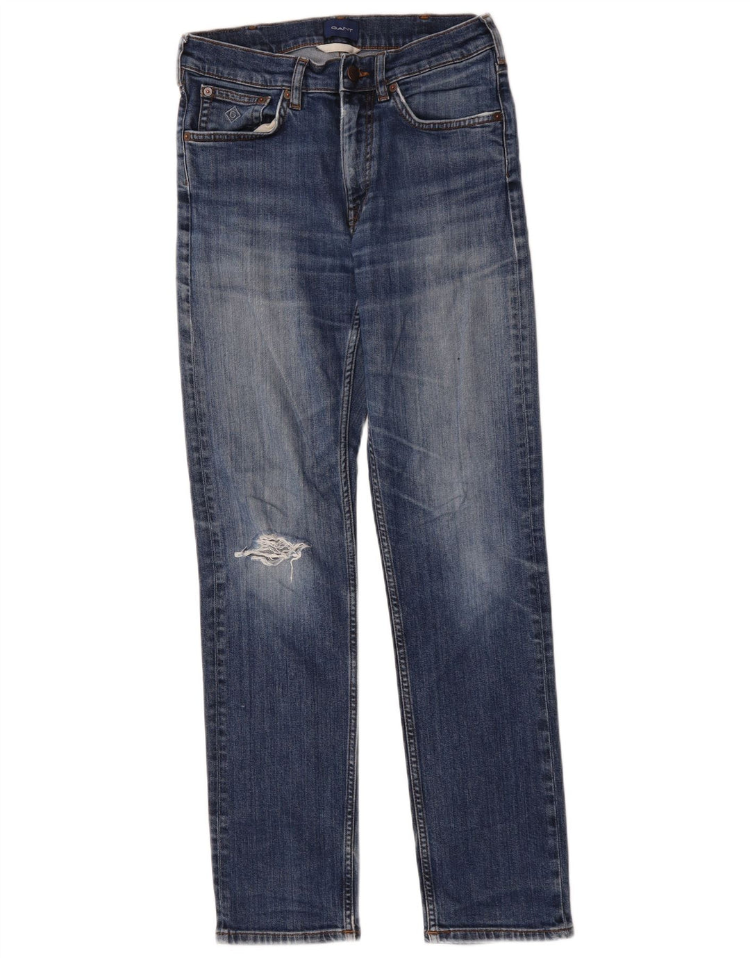 Gant Mens Distressed Slim Jeans W30 L32 Μπλε βαμβακερό