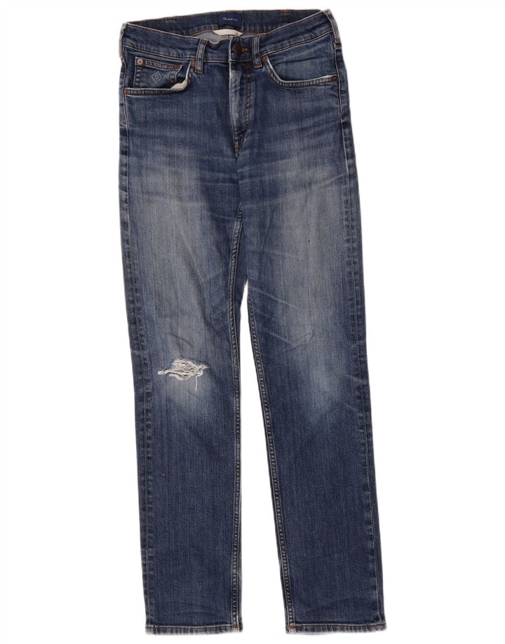 Gant Mens Distressed Slim Jeans W30 L32 Μπλε βαμβακερό