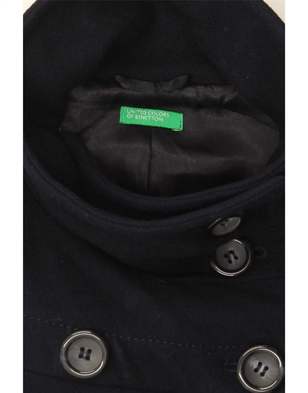 Benetton Girls Double Breasted Παλτό 9-10 Years Navy Blue