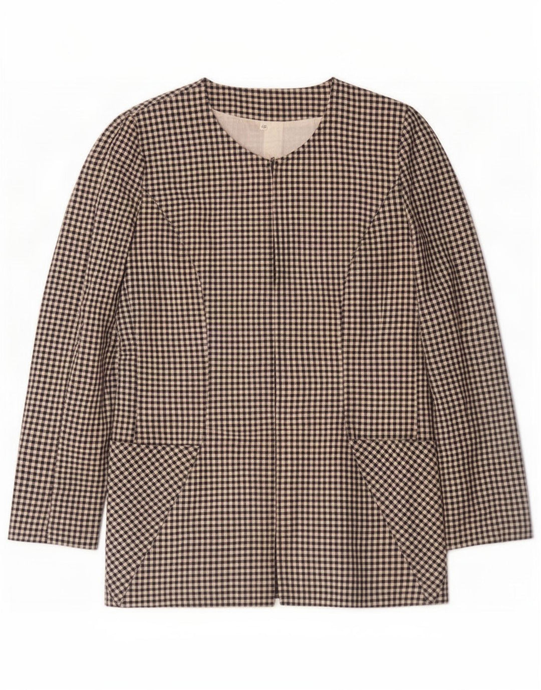Vintage γυναικείο σακάκι IT 46 Large Grey Check Wool