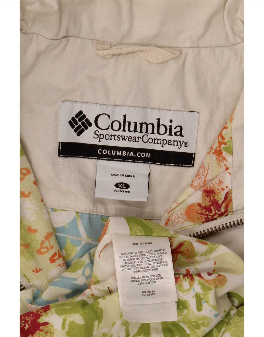 Columbia Γυναικείο Bomber Jacket UK 18 XL Λευκό βαμβακερό