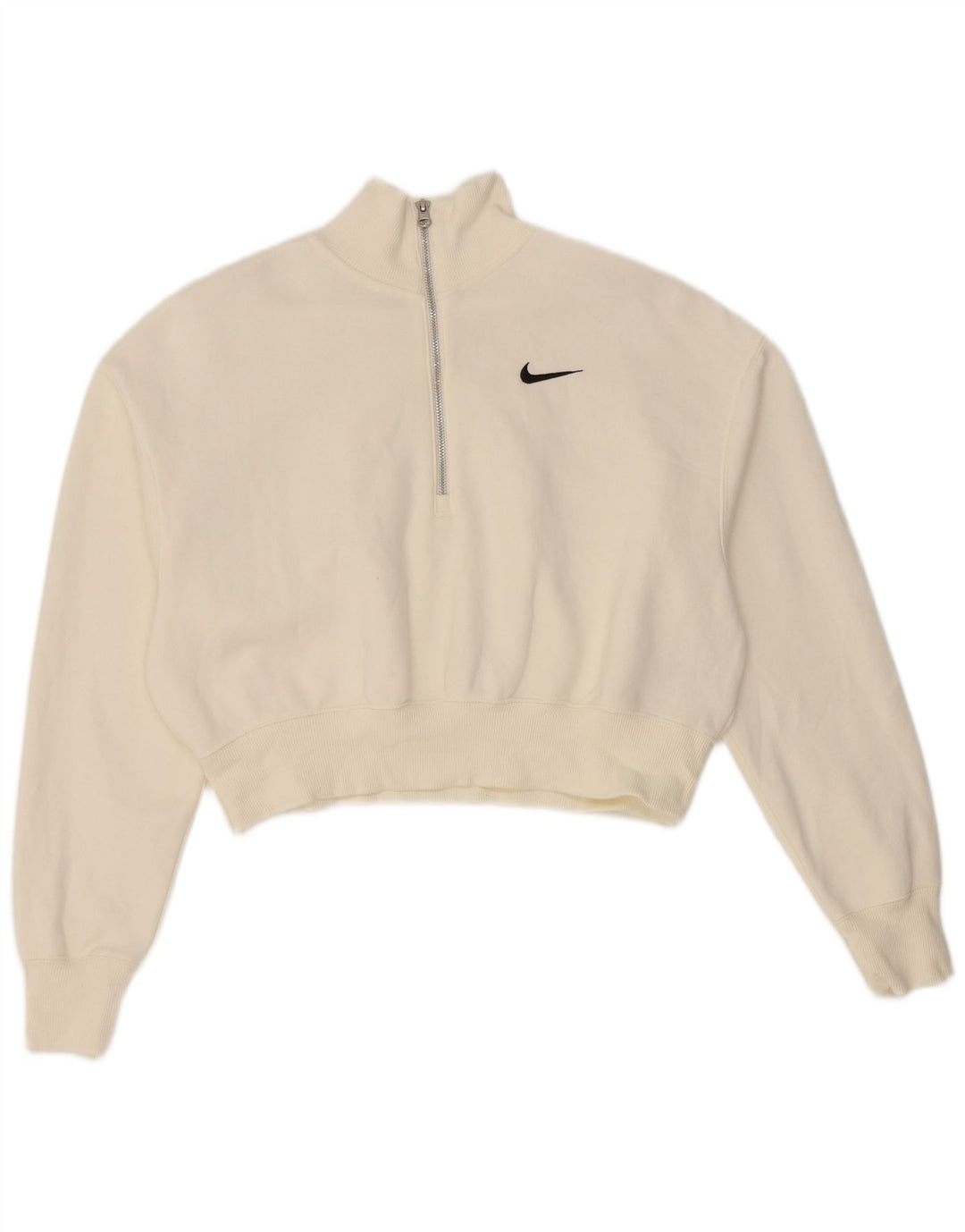 Nike γυναικεία φούτερ με φερμουάρ με λαιμόκοψη μεγάλου μεγέθους UK 10 Small White