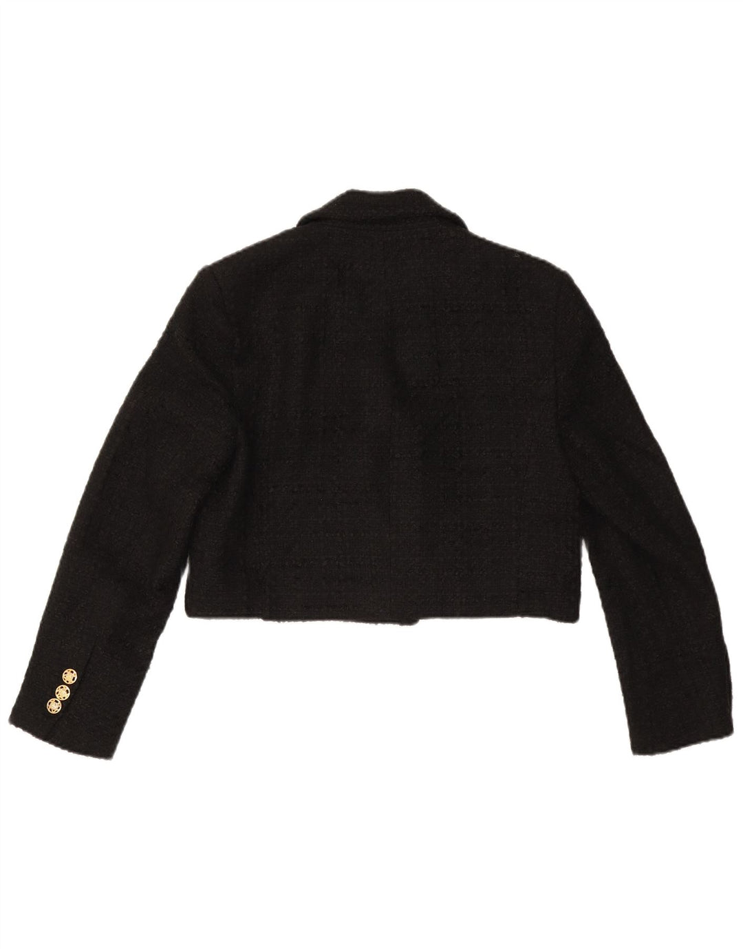 Zara Γυναικείο σακάκι Blazer με διπλό στήθος Crop UK 16 μεγάλο μαύρο πολυεστέρα