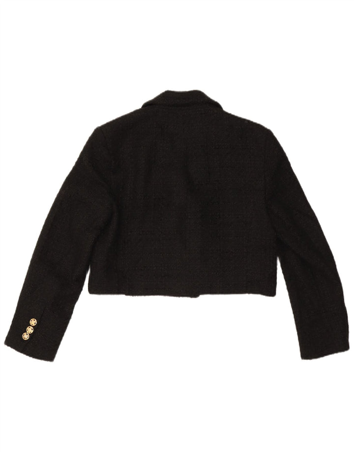 Zara Γυναικείο σακάκι Blazer με διπλό στήθος Crop UK 16 μεγάλο μαύρο πολυεστέρα