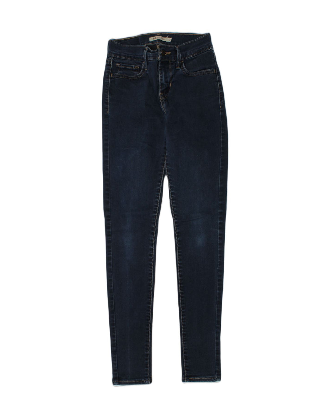 LEVI'S Womens 710 Super Skinny Jeans W24 L30 Navy Blue Cotton | Vintage Levi's | Thrift | Second-Hand Levi's | Used Clothing | Messina Hembry 