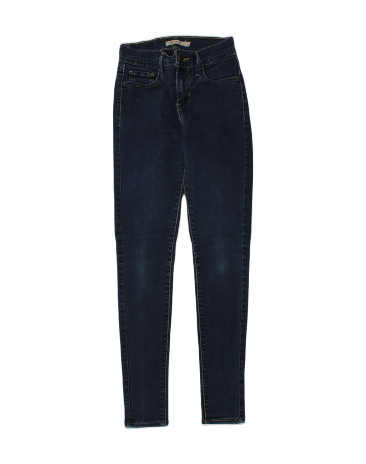 LEVI'S Womens 710 Super Skinny Jeans W24 L30 Navy Blue Cotton | Vintage Levi's | Thrift | Second-Hand Levi's | Used Clothing | Messina Hembry 
